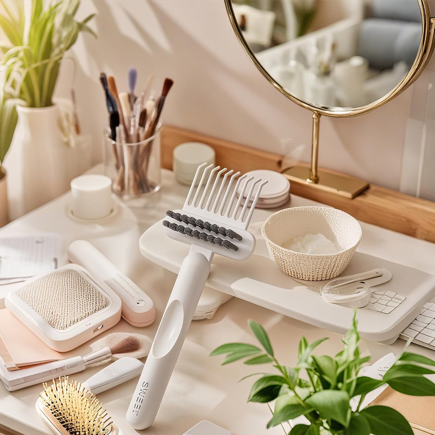 Hair Brush Cleaning Tool, White Comb Cleaner Brush for Removing Hair and Dust | Reusable Deshedding Tool for Home & Salon Use (1 Pack)