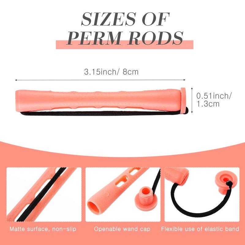 Plastic Pink Perm Rods - 48 Pieces Long Hair Curling Rollers for Women | Hairdressing Styling Tools