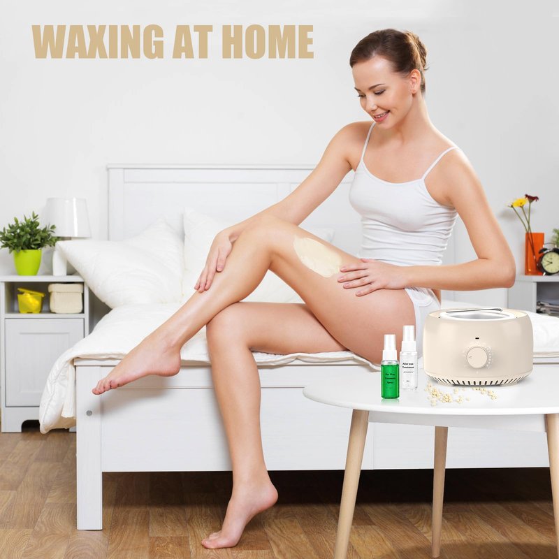 TIKESI Waxing Kit - Wax Warmer for Hair Removal, Hard Wax Kit with 14oz 5 Bags Hard Wax Beans for Full Body, Legs, Face, Eyebrows, Bikini, Brazilian Waxing Kit for Women Men