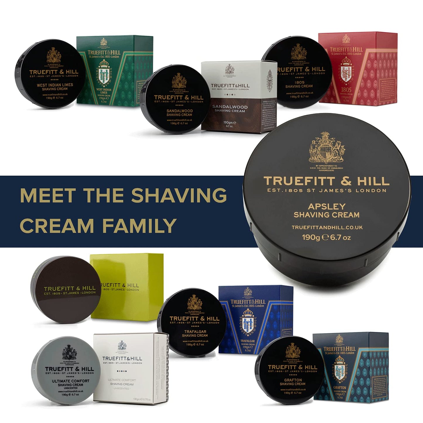 Truefitt & Hill Apsley Shaving Cream Bowl for Men, Masculine and Timeless scent, 6.7 oz.