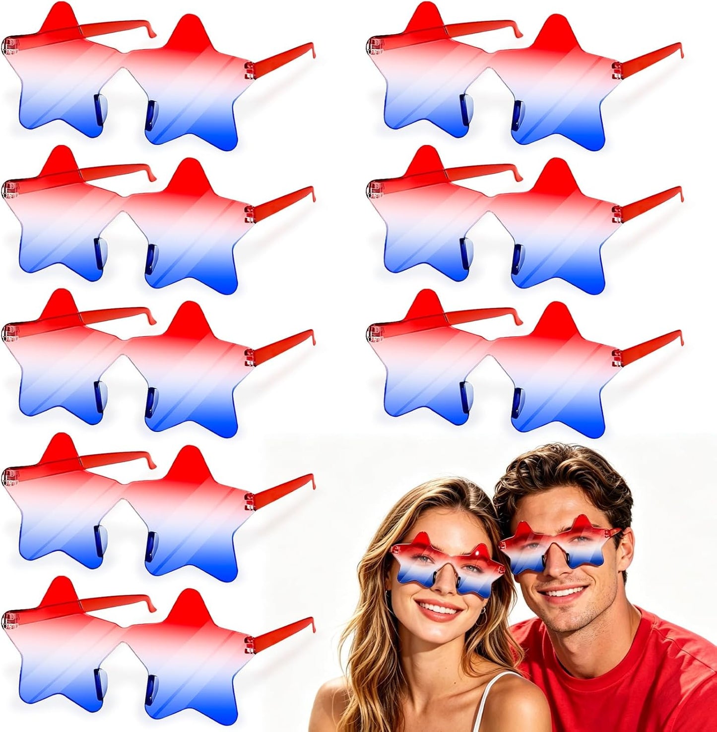 Star Sunglasses for 4th of July | Patriotic Red, White & Blue Eyewear for Men, Women & Teens