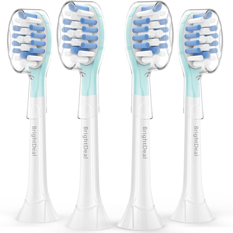 BrightDeal Replacement Head for Philips Sonicare ProtectiveClean 4100 5100 6100 DiamondClean 9500 ExpertClean 7500 FlexCare HealthyWhite Electric Sonic Toothbrush C3 G3 W3 C2 G2 C1 Brush, White, 4 Pcs