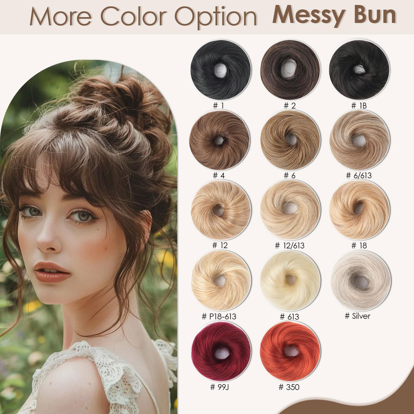 KISANOF Messy Bun Hair Piece Human Hair Red Wavy Tousled Stretchy Fluffy Donut Updo Elastic Rubber Band HairPiece Ponytail Extensions for Women(2 Count #99J Burgundy