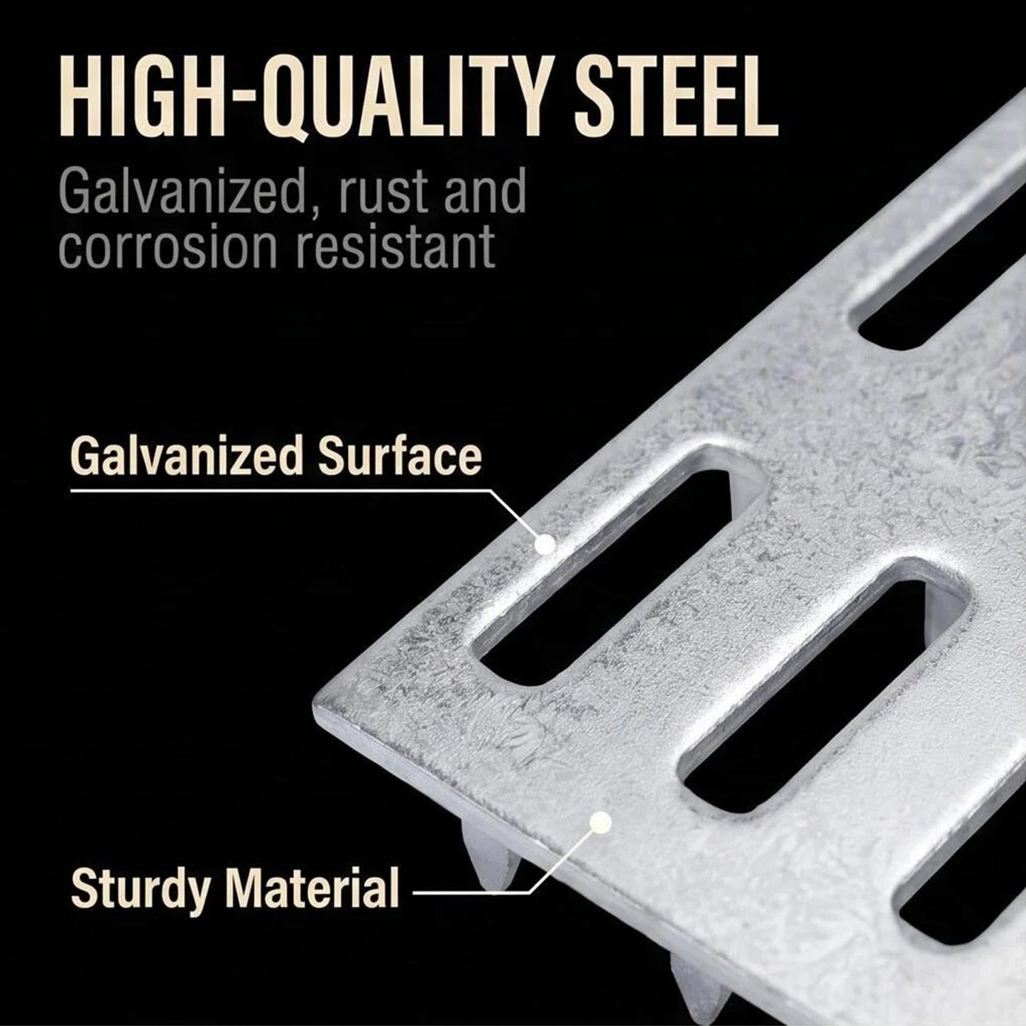 50 Pcs Truss Plates 2x4 Inch, Pronged Galvanized Steel Mending Plates