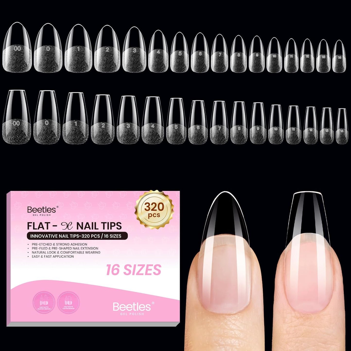 Beetles Nail Glue Gel - Super Strong 2Pcs 20g for Acrylic & Press-On Nails | Clear Summer Nail Art