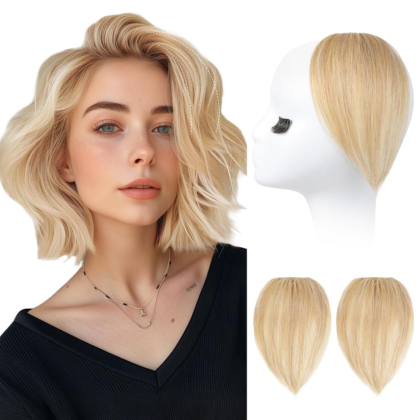 REECHO Clip-In Hair Volumizer | Short Thick Extensions for Fine Hair - Silver Grey, 8 Inch