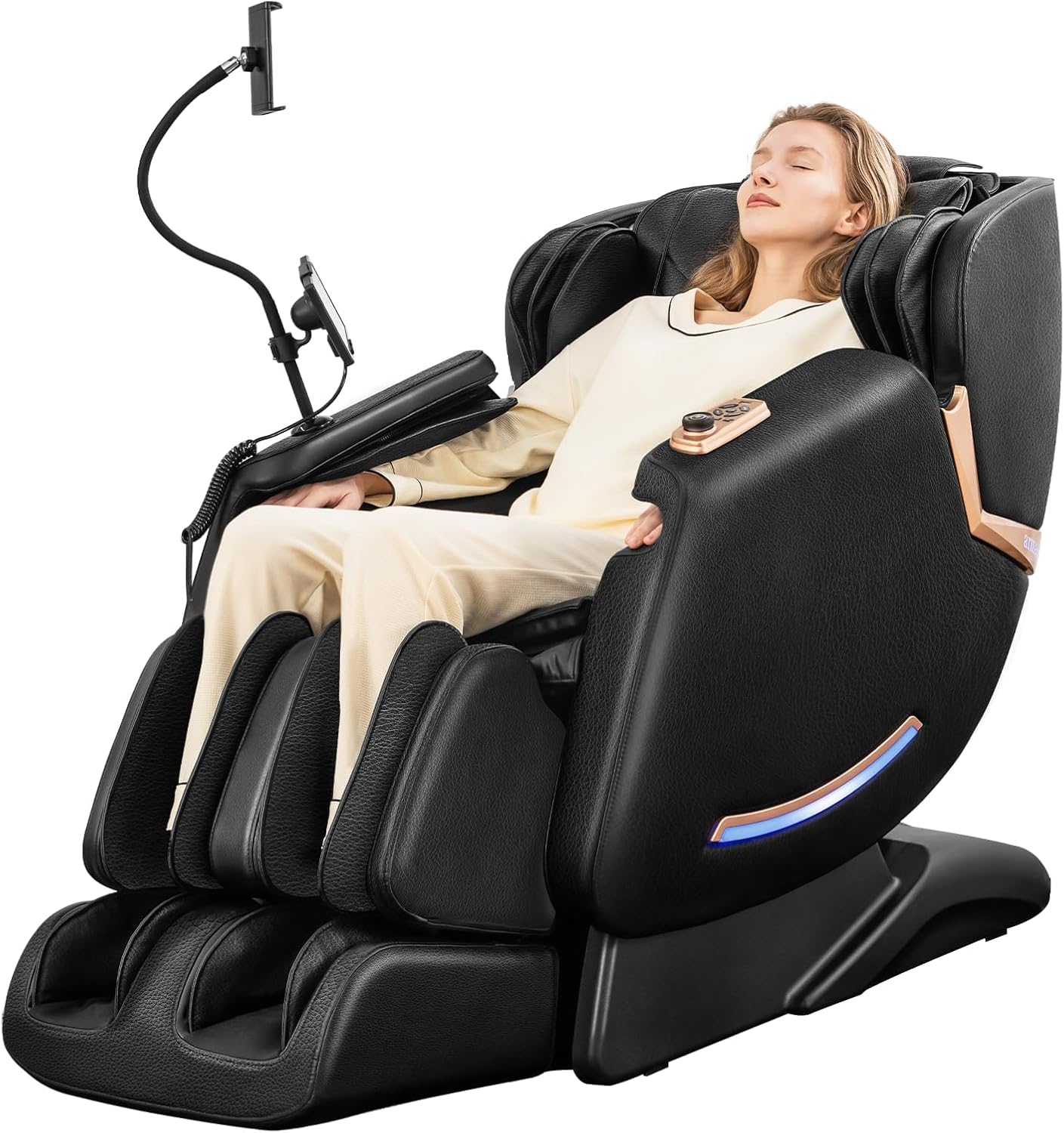 4D Massage Chair - Full Body Shiatsu with Zero Gravity & Core Heating | 53.5" SL Track, 22 Airbags, Smart Foot Rollers, Yoga Mode