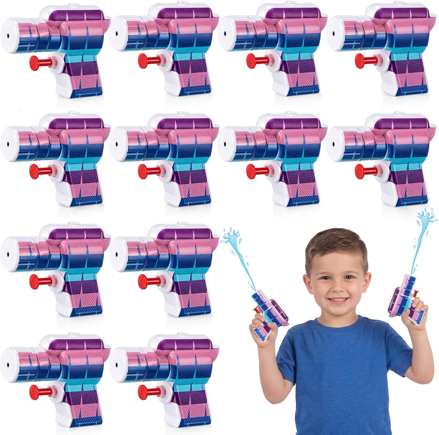 Mini Spider Web Water Guns - 12 Pack Plastic Blasters for Kids | Summer Pool Party Toys