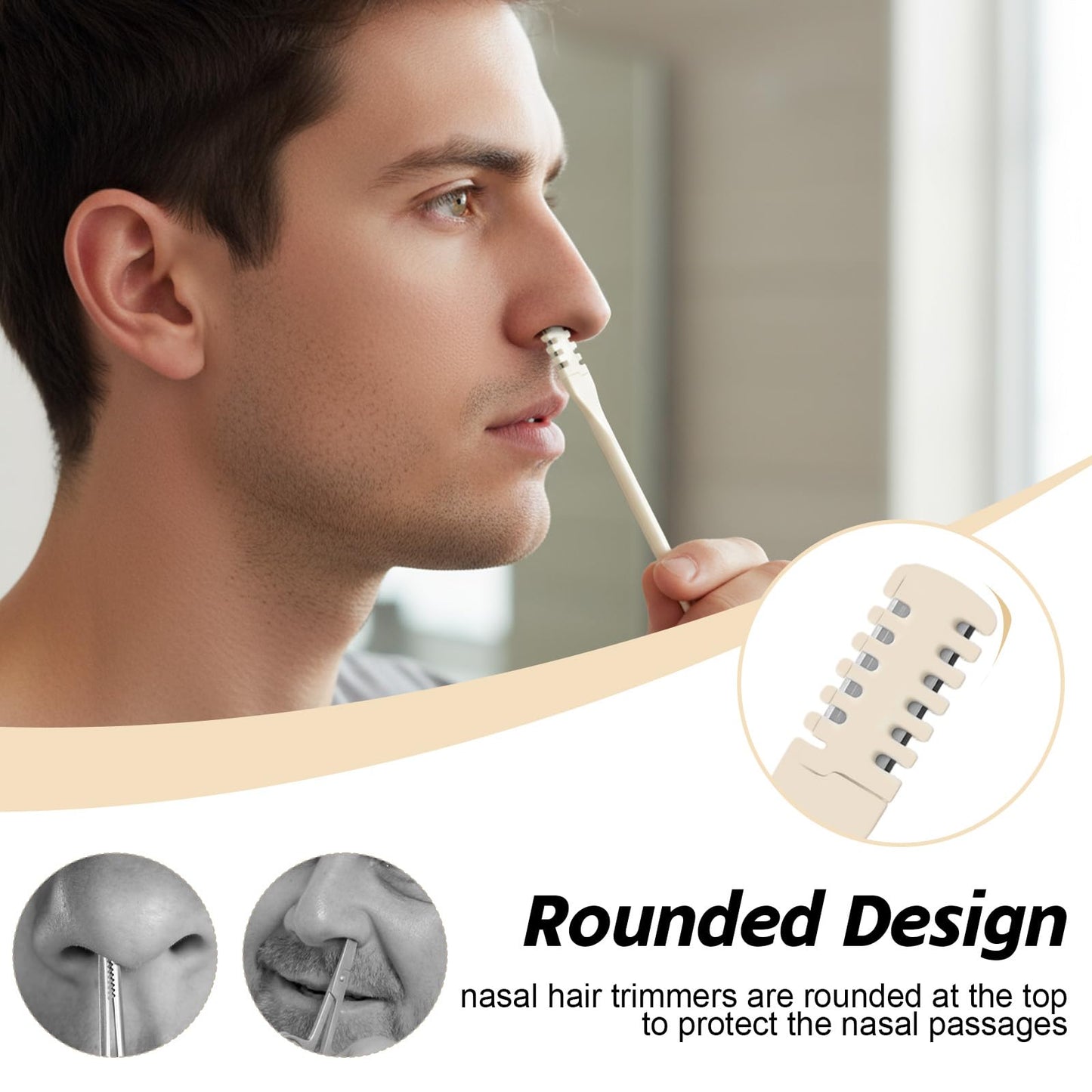 FNANJWQ 30Pcs Manual Nose Hair Trimmer - Rotating Nasal Hair Razor Cutter with Storage Box for Women and Men Double Sided Nose Hairs Cleaner Portable Nostril Remover Tools