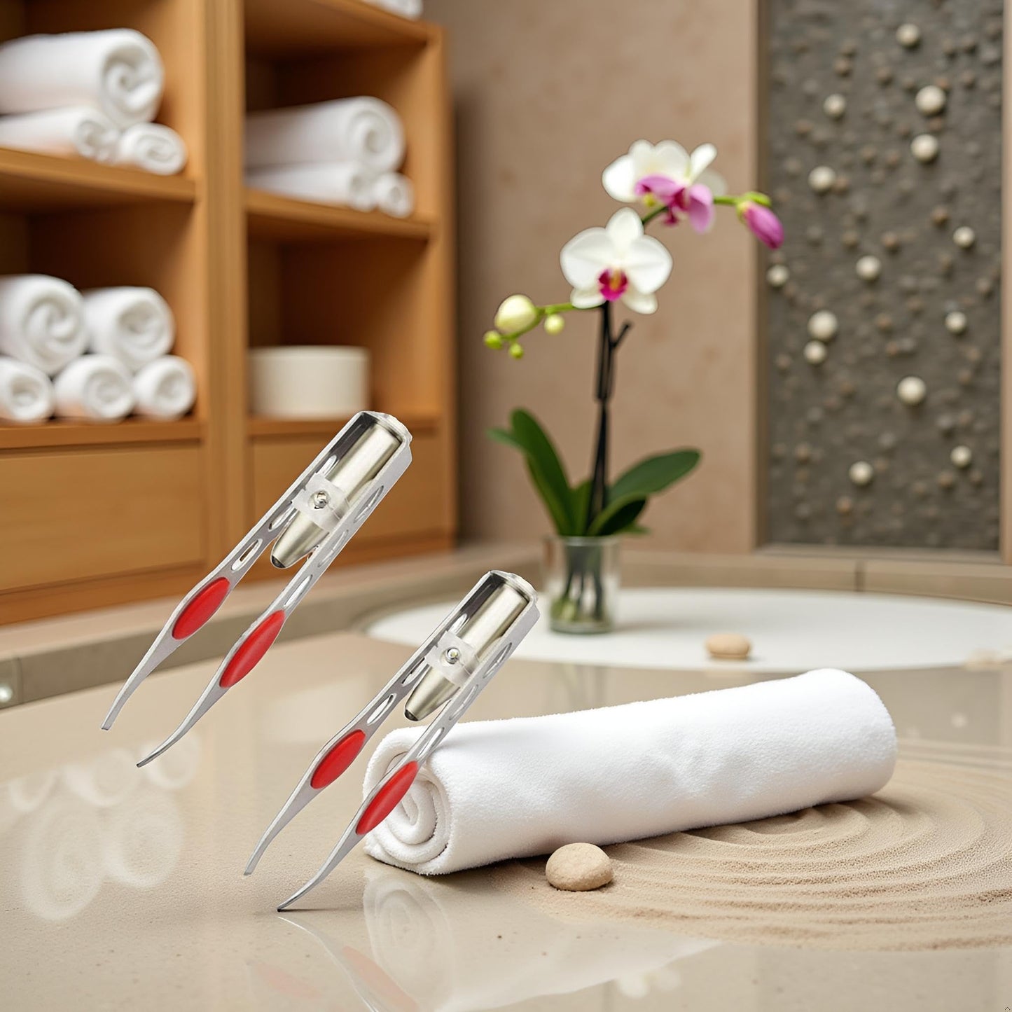 2Pcs Silver Tweezer With LED Light For Hair Removal Makeup Tool Eyebrow Eyelash for Women Facial Hair, Lash Trimmer, Hair Tweezers, Ingrown For Tweezer, Women's Hair Removal Tweezers