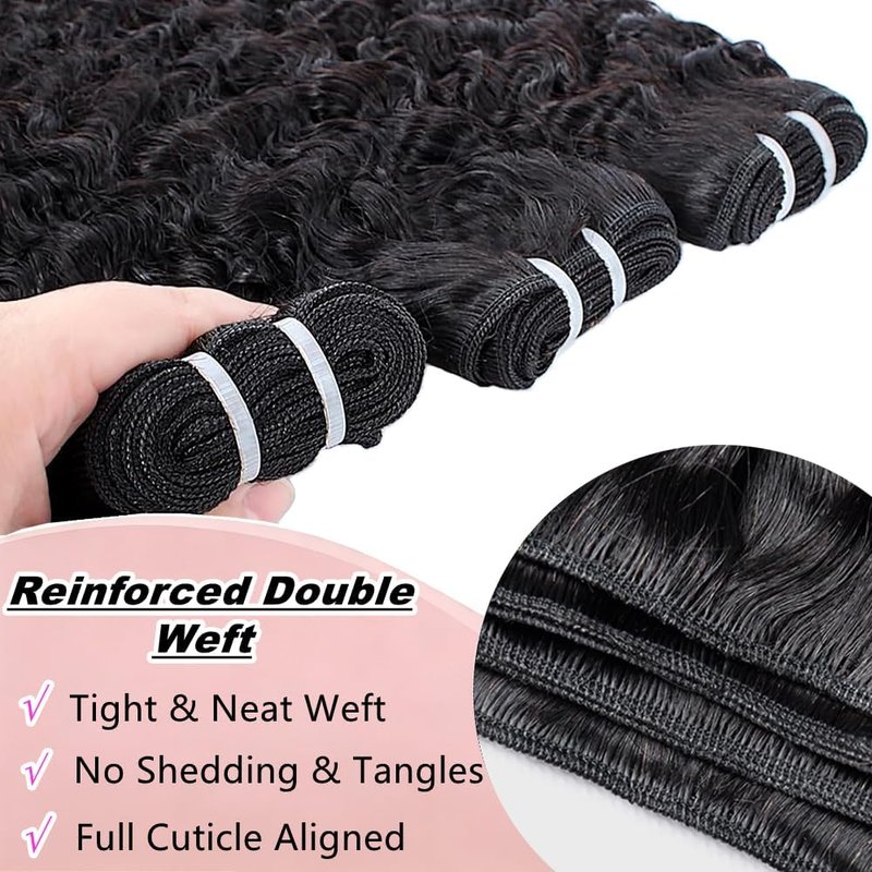 Burmese Curly Bundles Human Hair 1Pcs Curly Human Hair Bundle with Spiral End 12A Unprocessed Virgin Hair Quick Weave for Women Natural Black (1B# Black Color 1Pcs, 16)