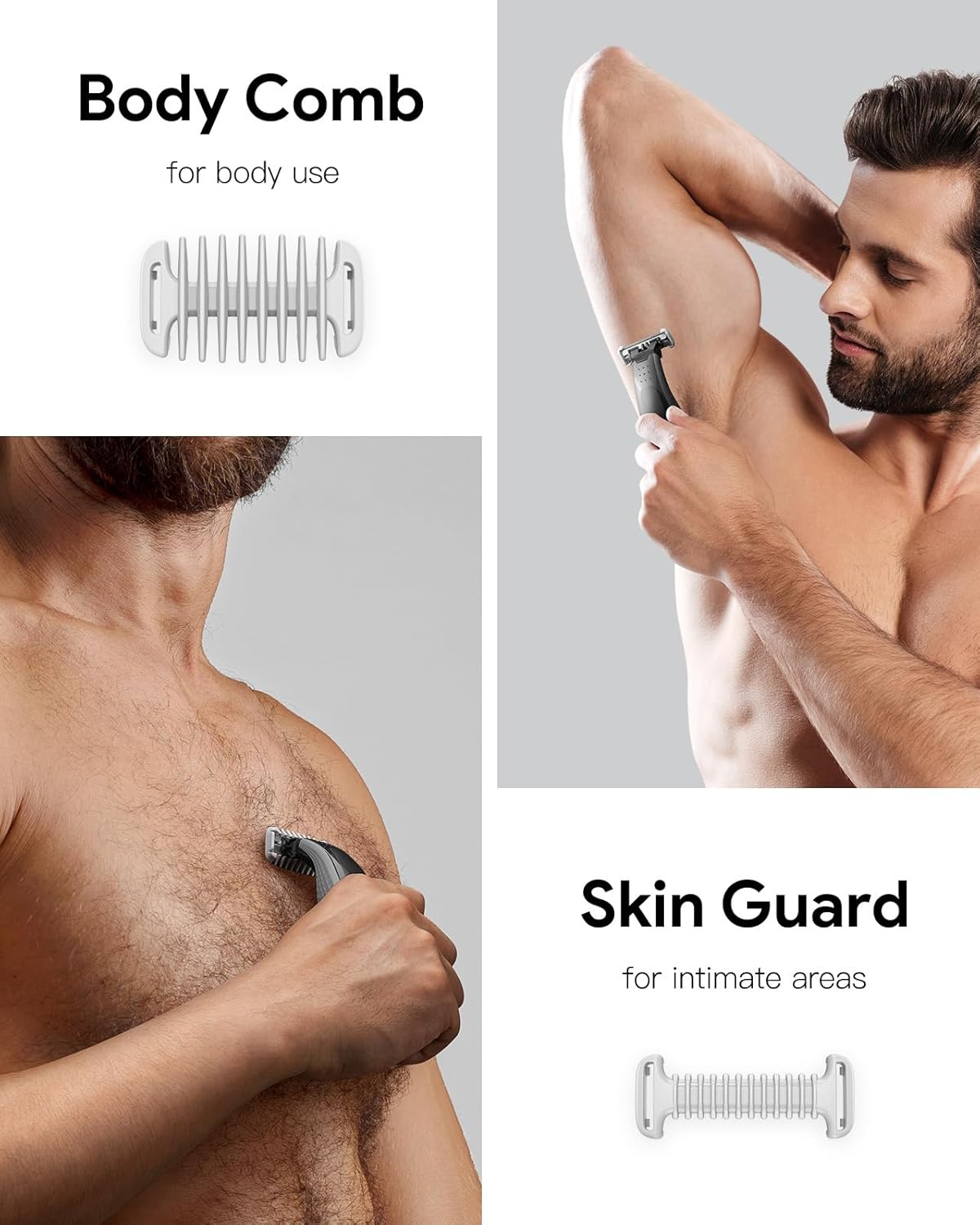 Guide Guards Set - 1/2/3/5mm Comb Attachments for Skin & Body | Hard Case Storage for Obalde QP Series