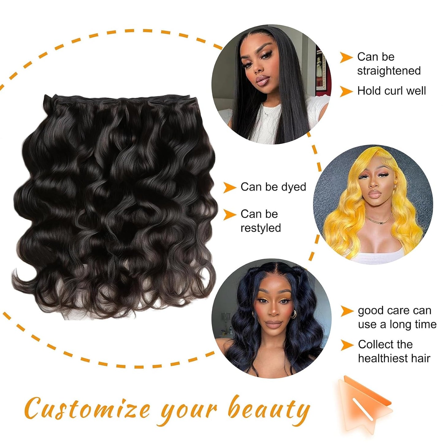 14A Brazilian Body Wave Bundles - 100% Real Virgin Human Hair Extensions | Natural Color, 22, 24, 26 Inch