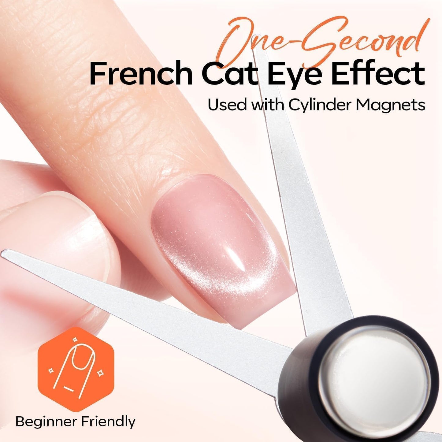 modelones Cat Eye Magnet Set for Nails, Heart Cat-Eye Scissor-Shaped Magnets Tool, 2 IN One Cylinder Cat Eye Magnet with Ball Magnets, French & Black Hole Nail Magnet Guides for Cat-Eye Nail Effect