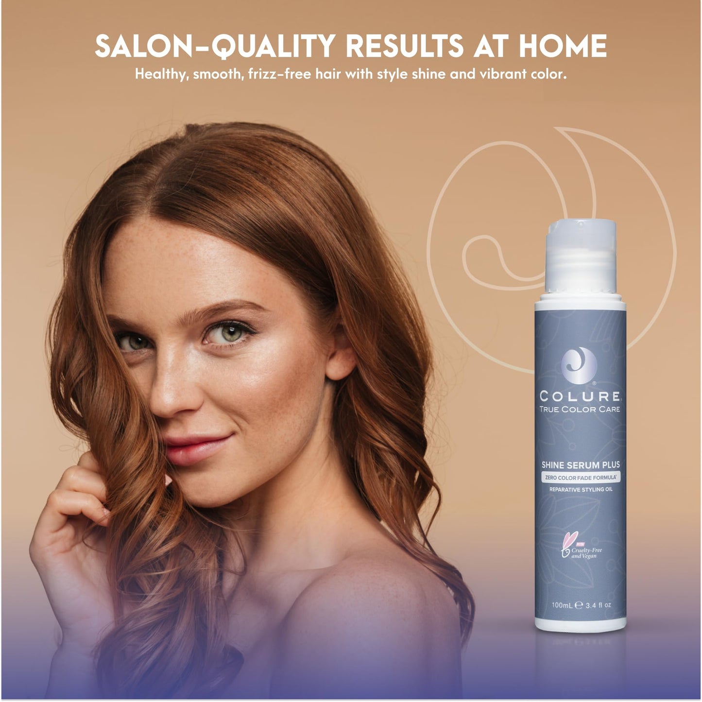 COLURE Shine Serum Plus 3.4 oz - Anti Frizz Hair Oil and Heat Protectant for High Shine and Humidity Resistance