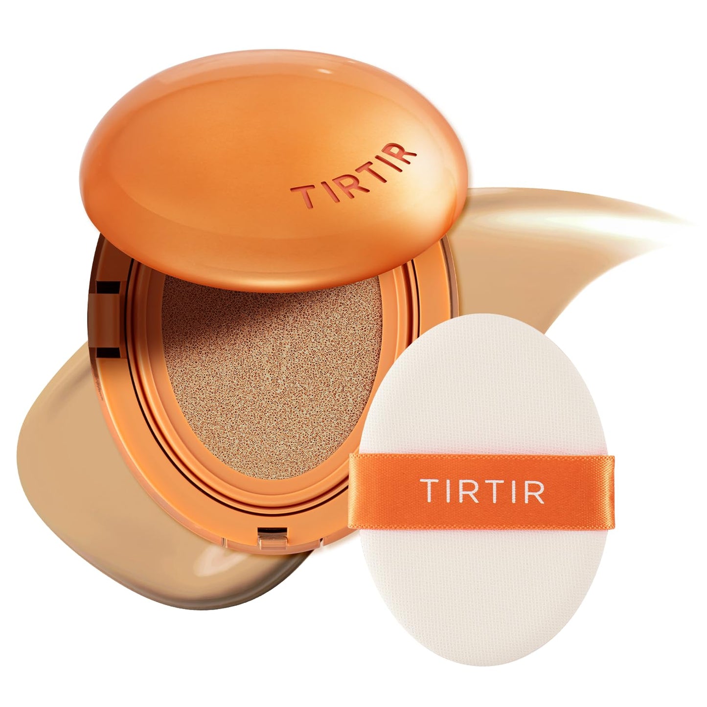 TIRTIR Cushion Foundation - AI-Like Semi-Matte Finish | Medium to Full Coverage, #21N Ivory, 0.63 Fl Oz