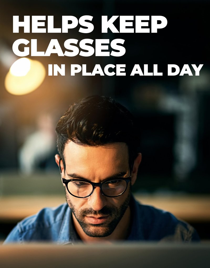 Anti-Slip Nose Pads for Glasses, Dual-Grip Design with 3M Frame Adhesive and Silicone Nose Grip, Ultra-Thin 0.03" Stick-On Eyeglass Pads, Clear