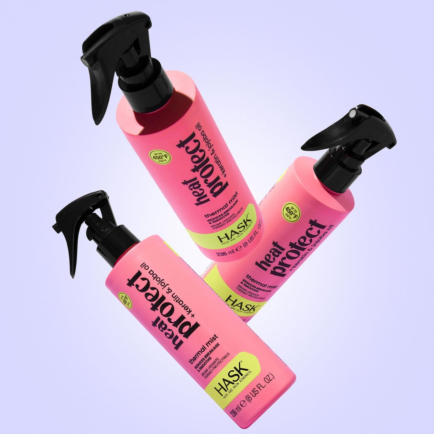 HASK Heat Protect + Keratin & Jojoba Oil Thermal Mist | Heat Protection, Smooths Frizz, Reduces Breakage | Sulfate, Paraben, & Cruelty Free, Color Safe, 8 fl oz