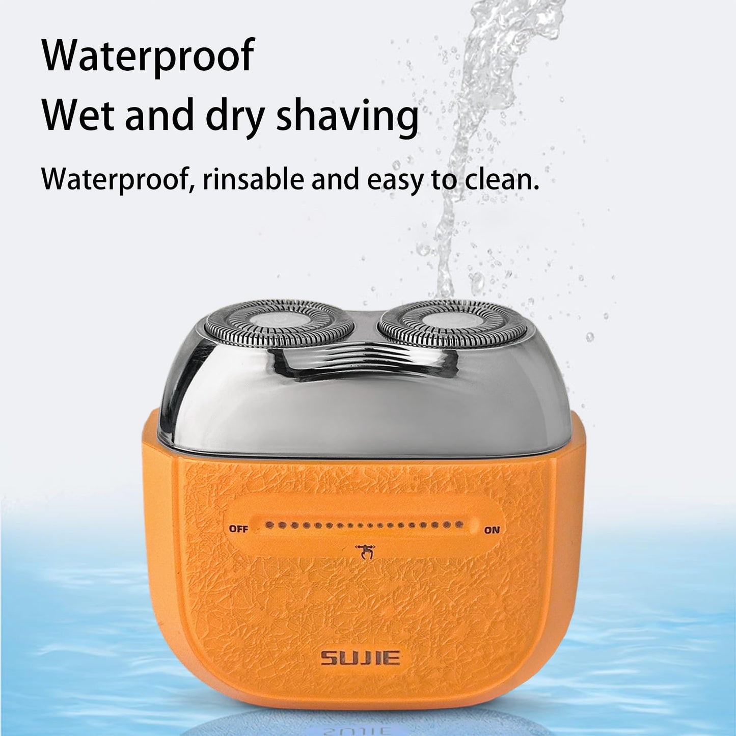 Mini Portable Electric Shaver for Men 2 Head Travel Shaver Magnetic Shaving Head Dry Wet Close Shave USB-C Rechargeable Razor for Home, Office, Car, Gifts (Orange)