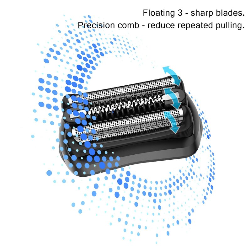GORLENT 2 Pcs Series 3 Pro Replacement Head for Branus All S3 Shavers 3040s 3010s 310s 3000s 3050cc 3080s, Foil and Cutter Blades for a Close and Smooth Shaving Experience