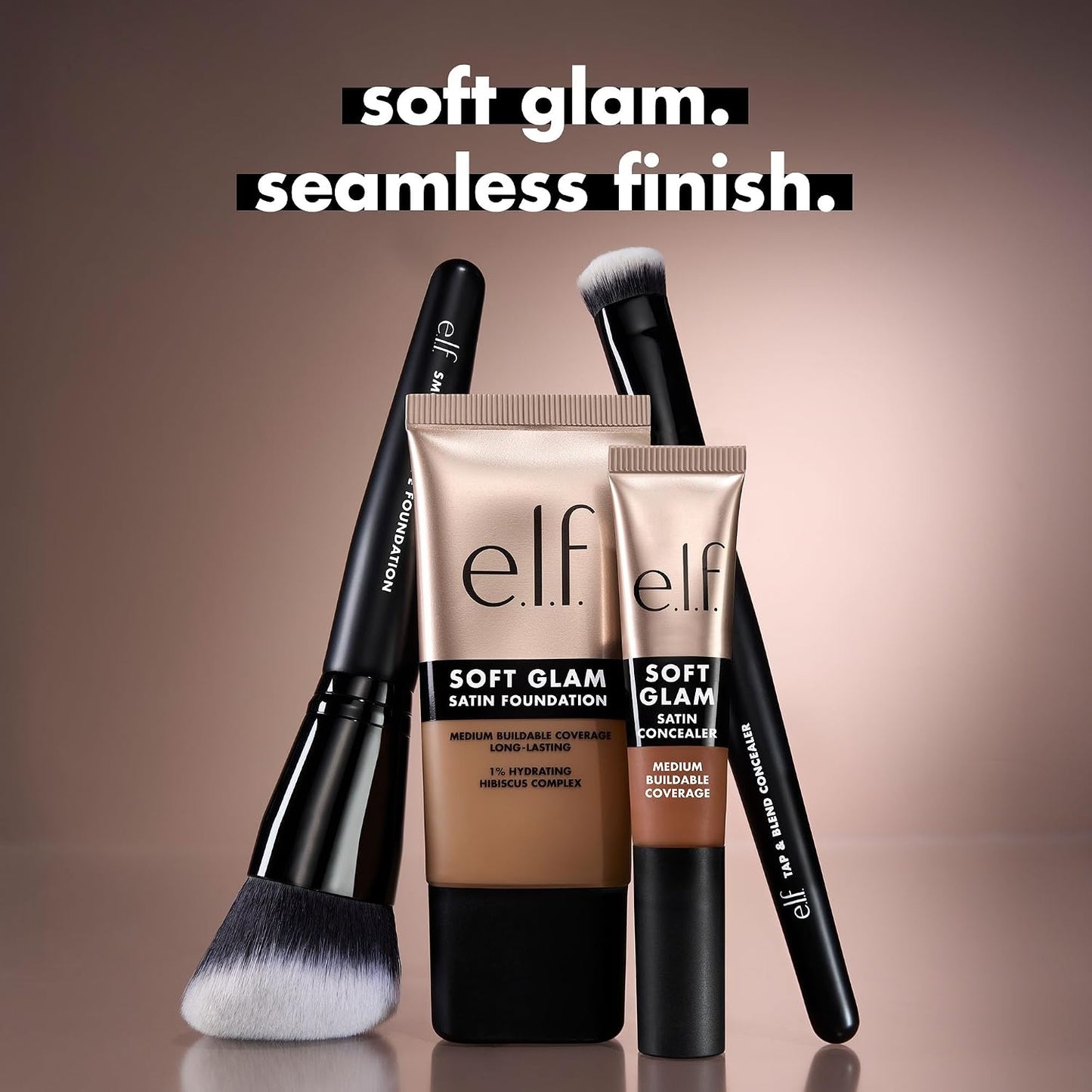 e.l.f. Smooth Swipe Foundation Brush - Natural Finish Makeup Brush for Liquid & Cream Formulas | Vegan & Cruelty-Free