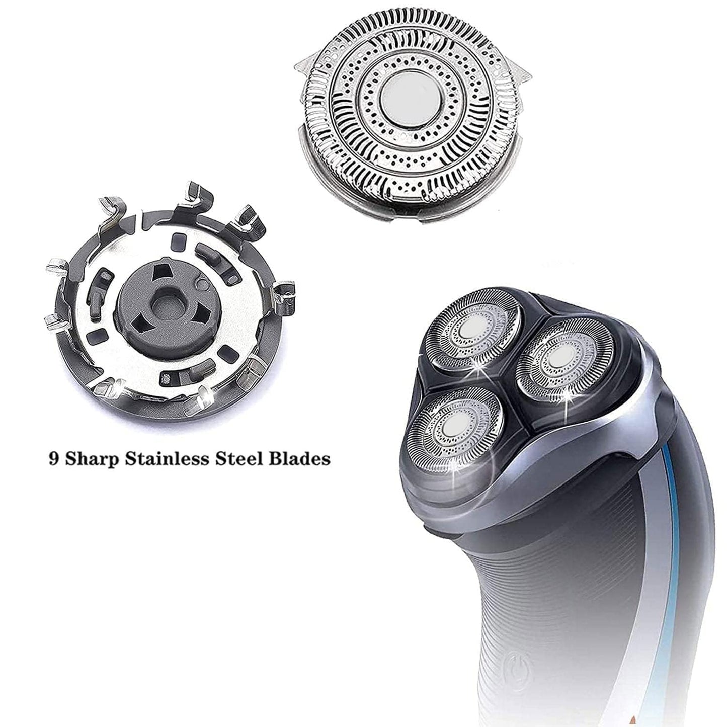 Gleway HQ9 Replacement Heads Compatible with Philips HQ9 Shavers, HQ9 Replacement Shaving Heads for Series 8140XL 8150XL 8160XL 8170XL HQ9070, HQ9 Replacement Blades Razor HQ9080 8240XL