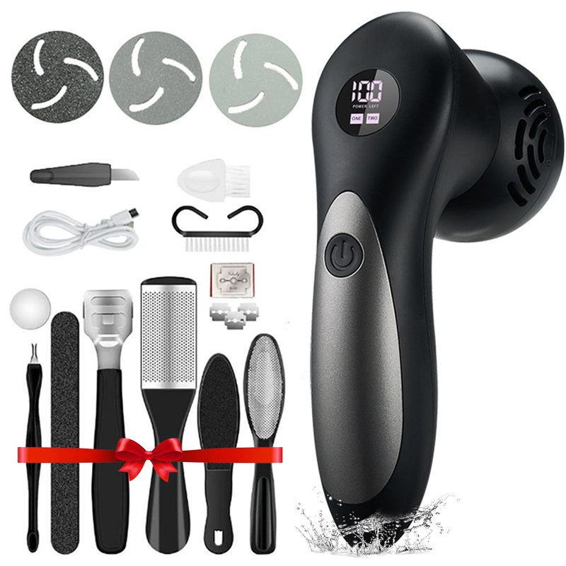 Doeean Callus Remover for Feet Electric Feet Callus Remover Pedicure Foot Scrubber 17 in 1 Professional Foot Care Tool Ipx6 Waterproof Applicable to Removing Hard Cracks Dryness and Dead Skin (Black)
