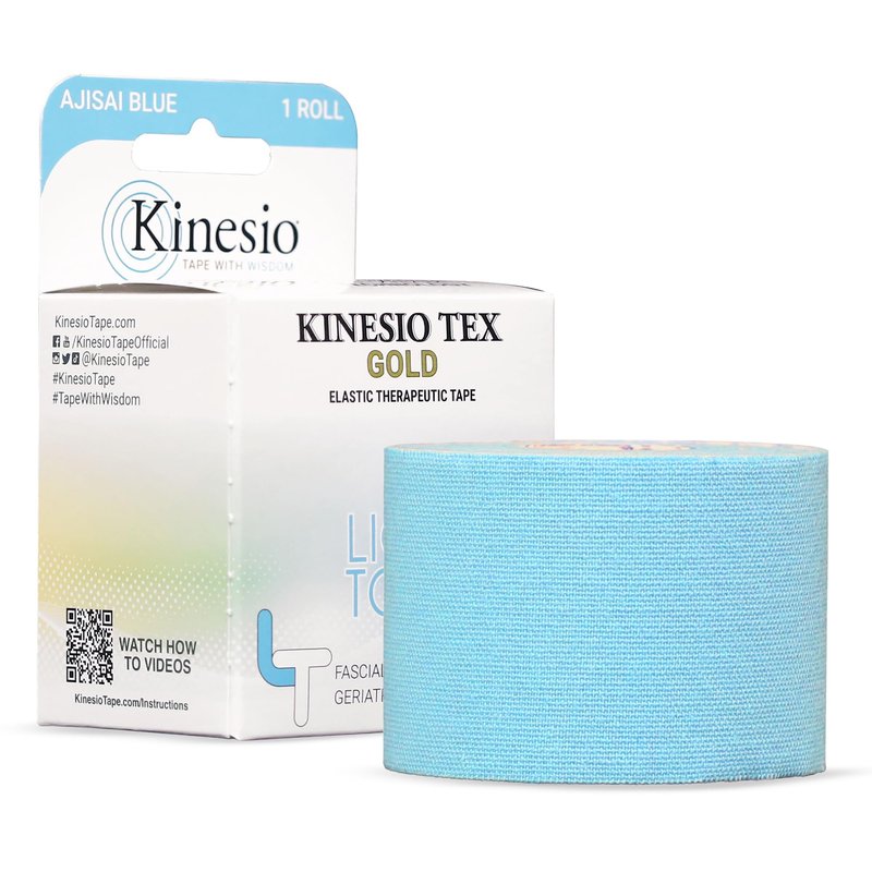 Kinesio Taping - Elastic Therapeutic Athletic Tape Tex Gold Light Touch - Ajisai Blue – 2 in. x 16.4 ft