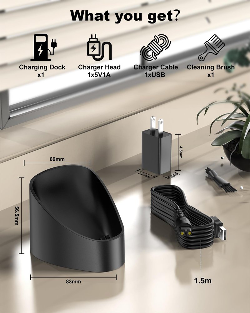 Replacment for Freebird FlexSeries Shaver Charging Dock Compatible with Freebird Flex Series Electric Head Hair Shaver, Replacement for Freebird Charging Dock Base Power Cord