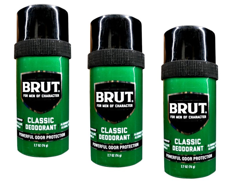 Brut Round Solid Deodorant For Men, 2.5 oz (Pack of 3) Packaging May Vary