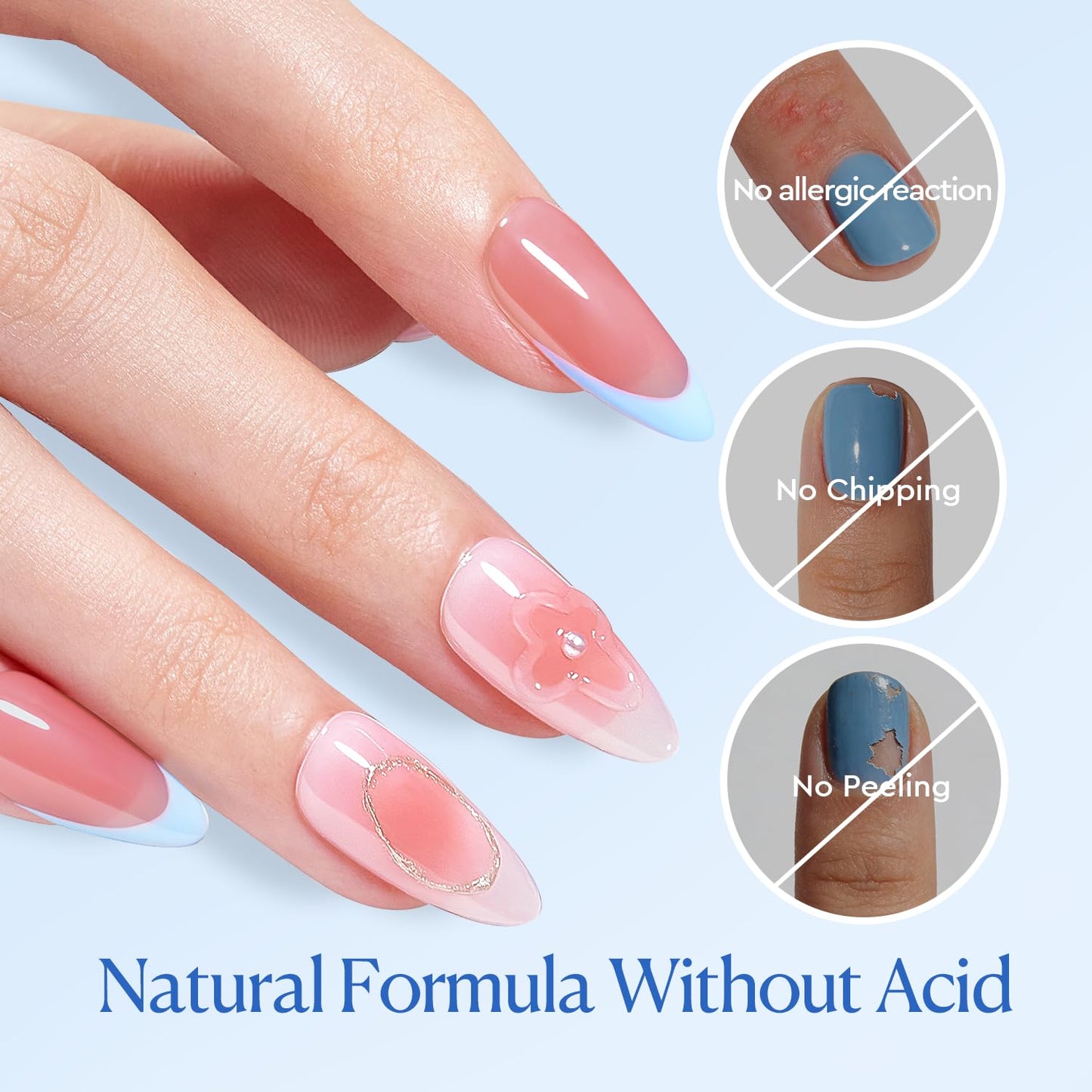 AZUREBEAUTY Nail Dehydrator & Primer Kit - Acid-Free, Hema-Free, Quick Dry | 18ml for Long-Lasting Gel & Acrylic Manicures
