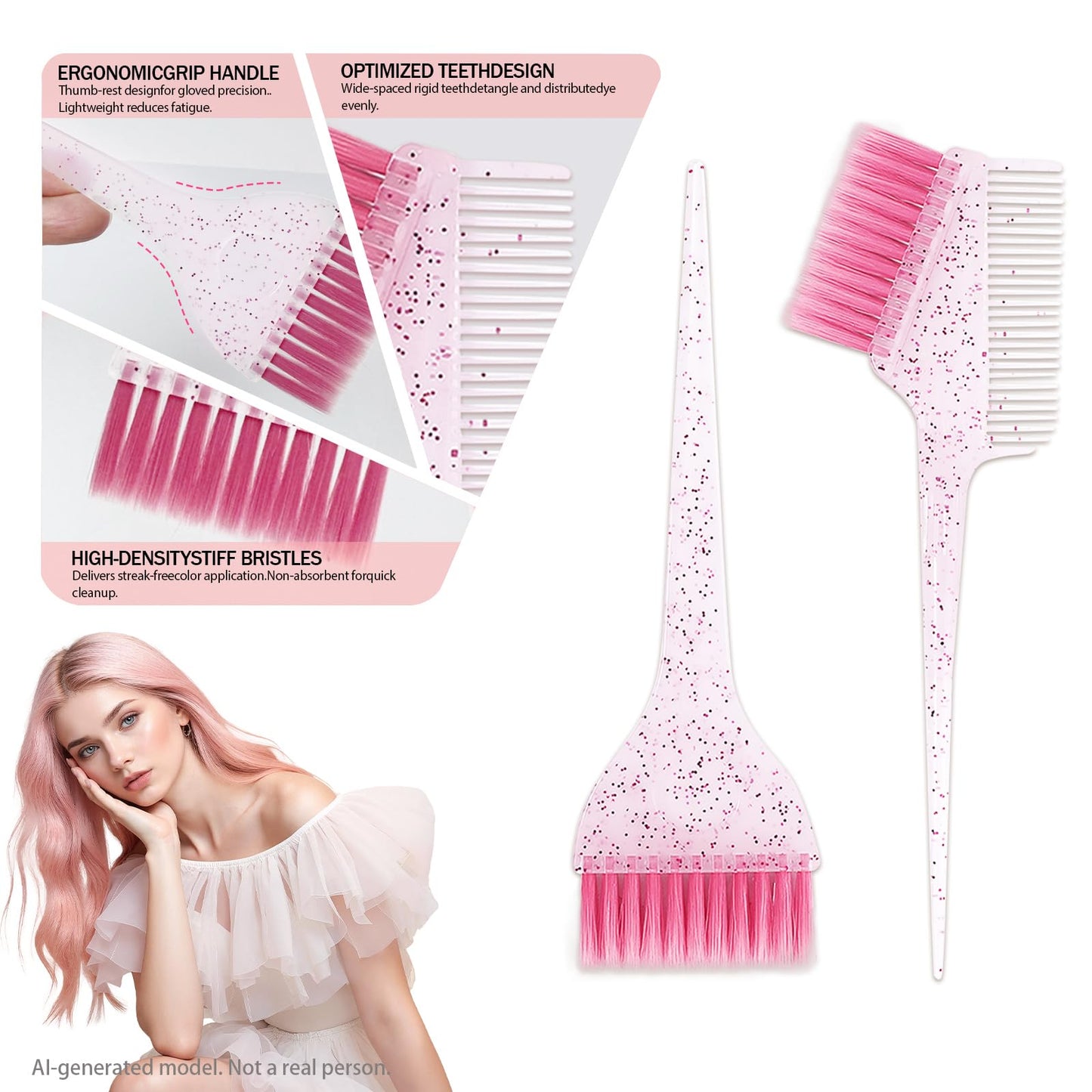 ZMOIVOK 21 Pcs Pink Hair Dye Kit Professional Salon Tools with Bowl