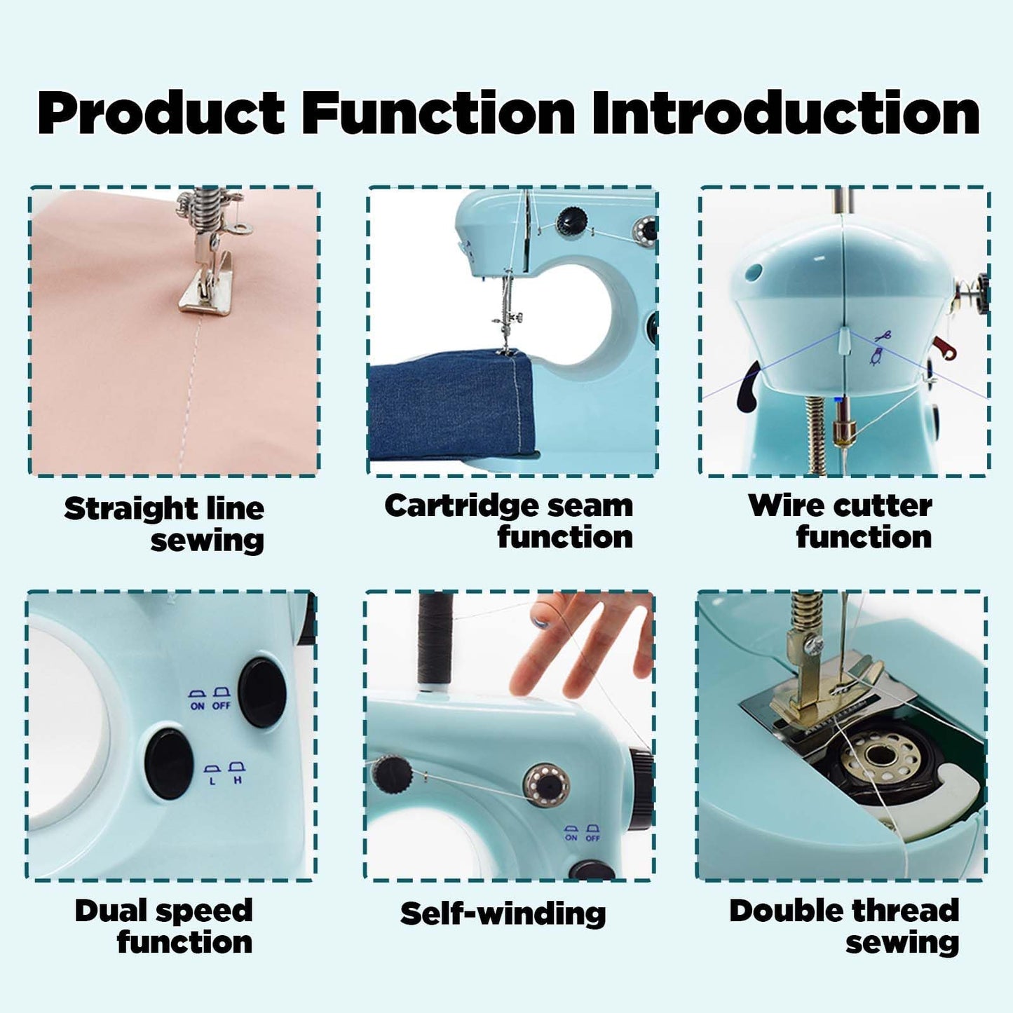 301FRJ Sewing Machine Kits for Home & School | Beginner-Friendly 2-Speed Mini Machine for DIY Crafts, Household Repairs & Fun Skill-Building with Kids & Adults
