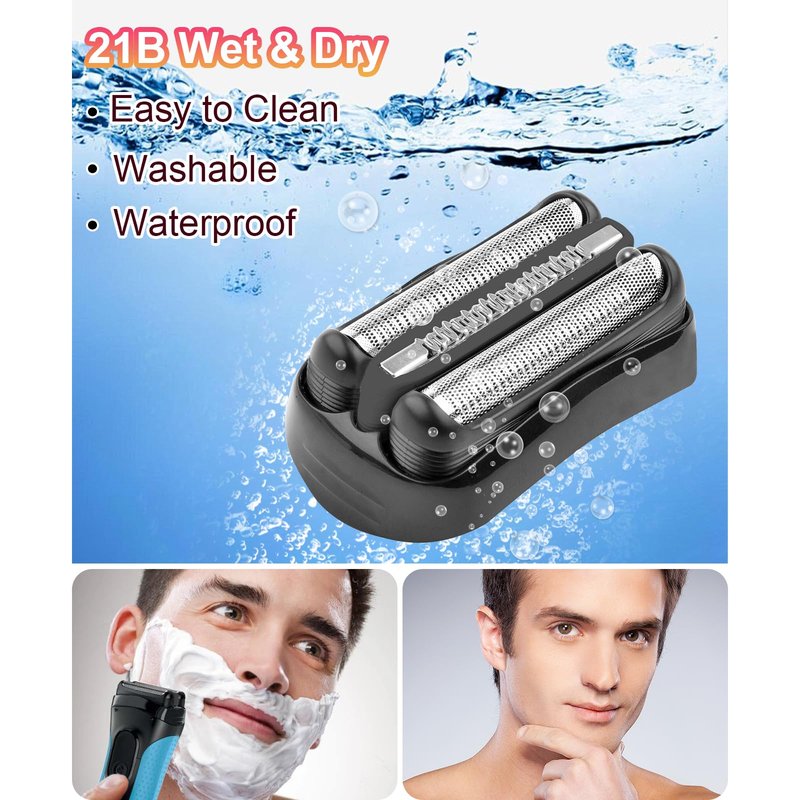 2 Pack Series 3 21B Replacement Head Compatible with Braun S3 21b 3010s, 3040s,5409,etc