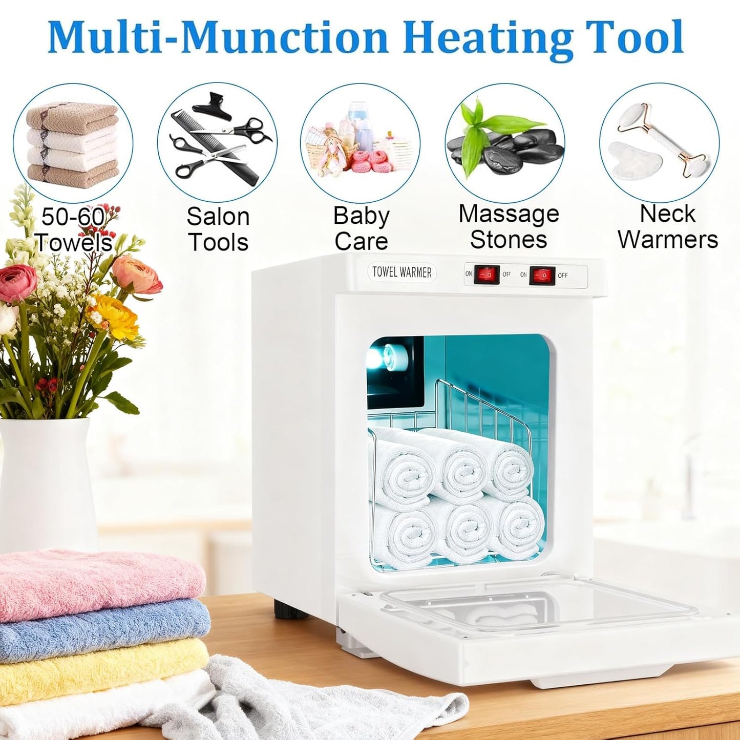 Hot Towel Warmer Cabinet - 5L Capacity with LED Temperature Display | Ideal for Spa, Salon, Home Use (White)
