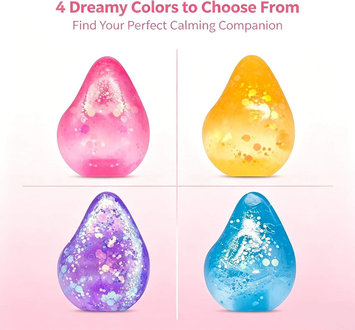 Fidget Toys - Squishy Stress Relief Cube for Anxiety | Pink Sensory Ball for Kids with Autism