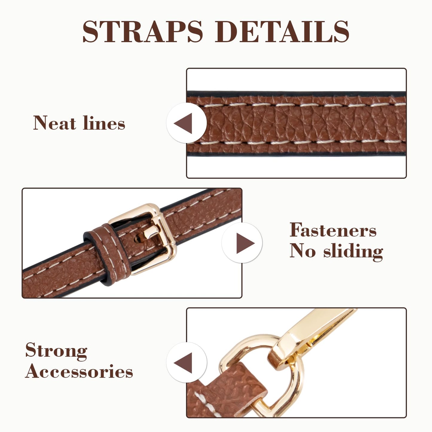 Clasextr Crossbody Strap for Longchamp Mini Bag, Leather Shoulder Strap Kit, Equipped with Silk Head Scarf