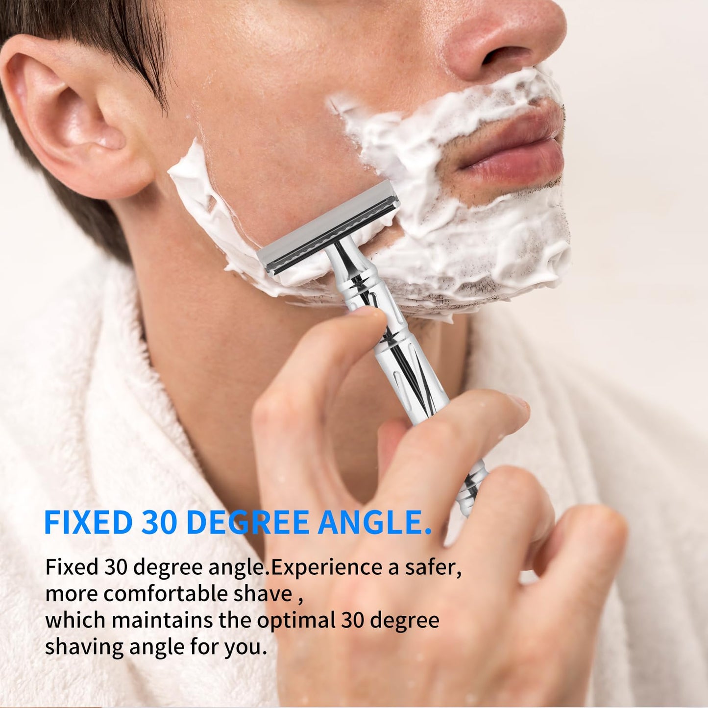 KAMPFE Double Edge Safety Razor Shaver Adopts CNC High-Precision Processing,Women and Mens razors for Shaving,30-degree Shaving Angled Head (aggress+++)