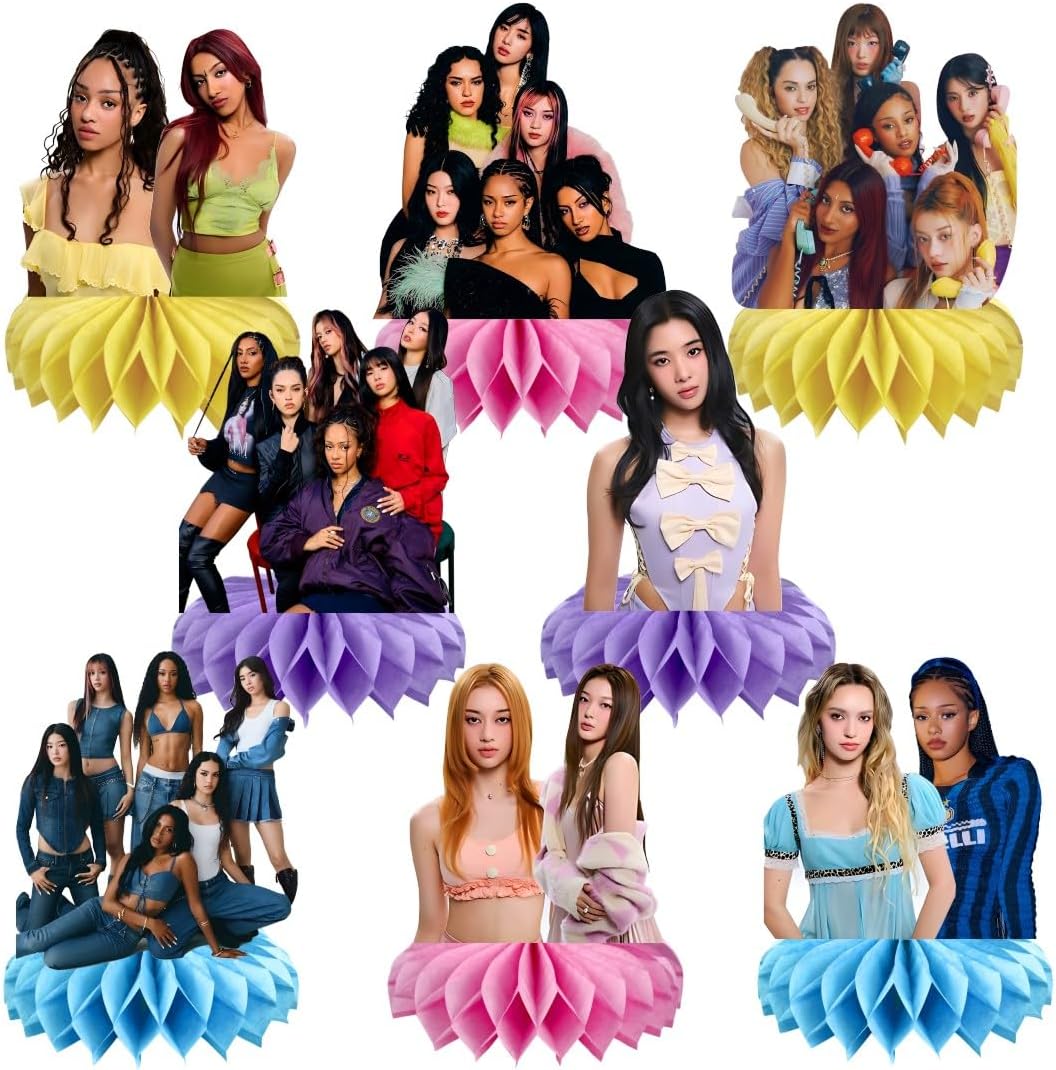 Katseye Table Centerpiece Set - 8Pcs Double-Sided Decorations for Birthday Parties | Themed Party Decor