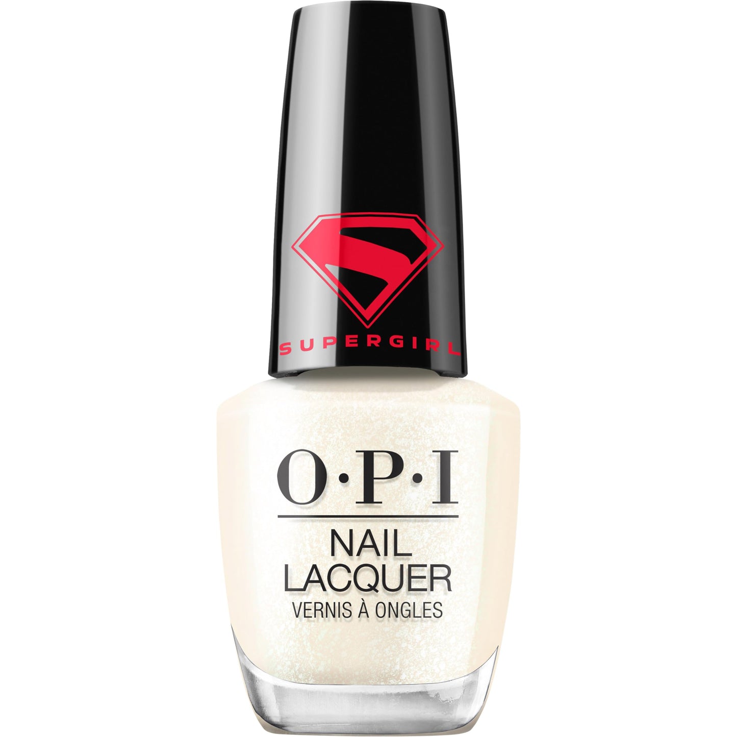 OPI Nail Lacquer My Kryptonite | Semi-Sheer Soft White Silver Pearl Chip Resistant Nail Polish x Supergirl Collection