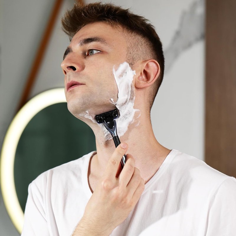 COVIK 5Blade Razor for Men with Dual Lubrication Shaving Comfortable and Smooth Shaving Razors for Men, Handle & Cartridges (Cartridges fit Razor Handles only), 2REFILLS