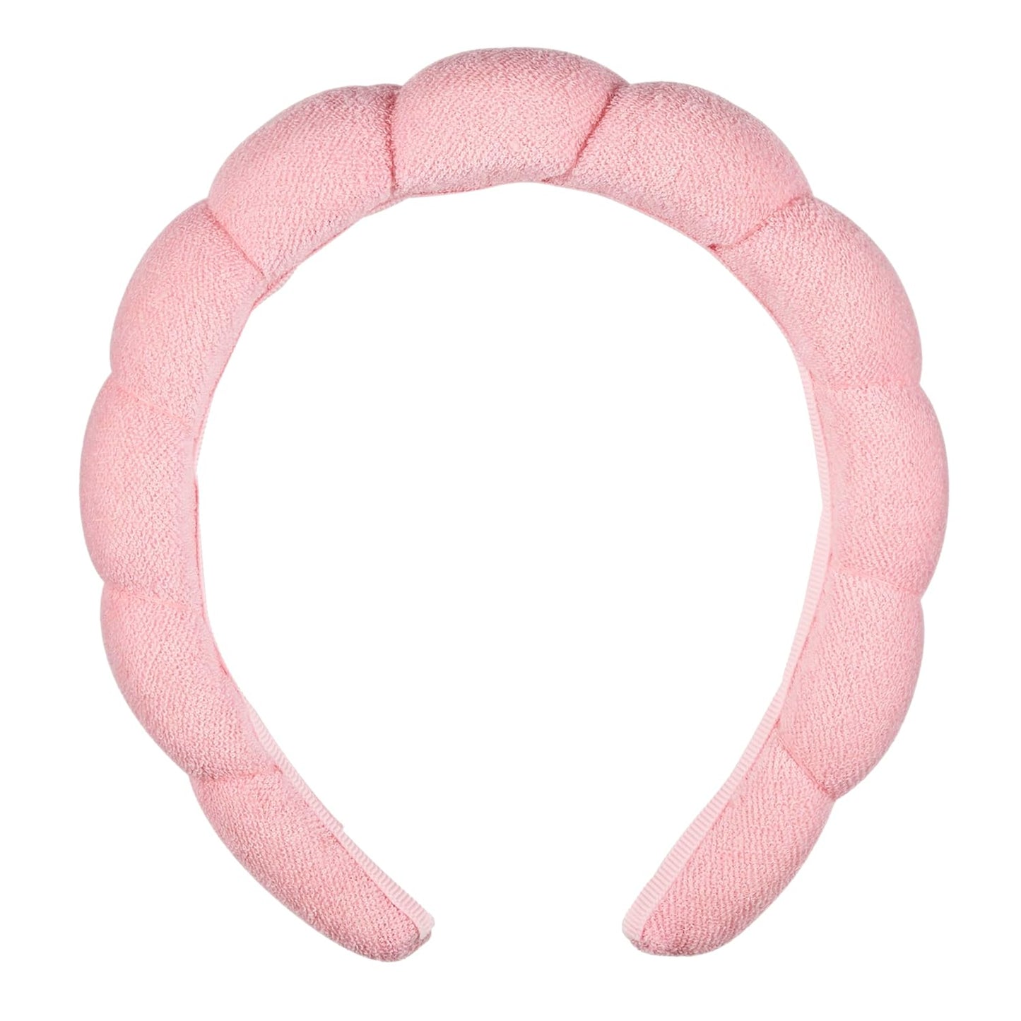 Conair Spa Makeup & Face Washing Headband - Ultra-Absorbent Microfiber, Soft Terry Cloth | Pink Bubble Design