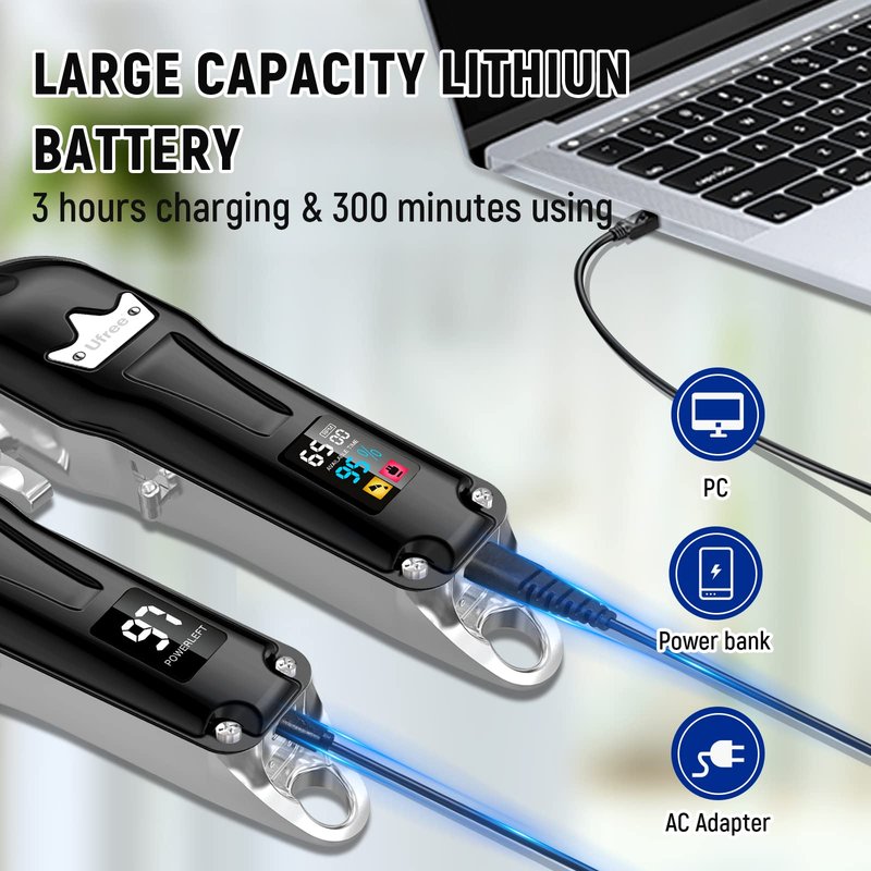 Ufree® Hair Clippers for Men Professional, Beard Hair Trimmer, Cordless Barber Clippers Supplies, Hair Cutting Kit, T Liners Edgers Clippers, Mens Grooming Kit, Birthday Gifts for Men Women, Black