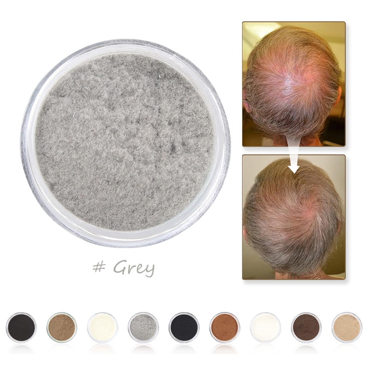Hair Building Fibers for Thinning Hair - All-Natural Volume Powder | 0.98 Oz Gray Bald Spot Concealer for Men & Women