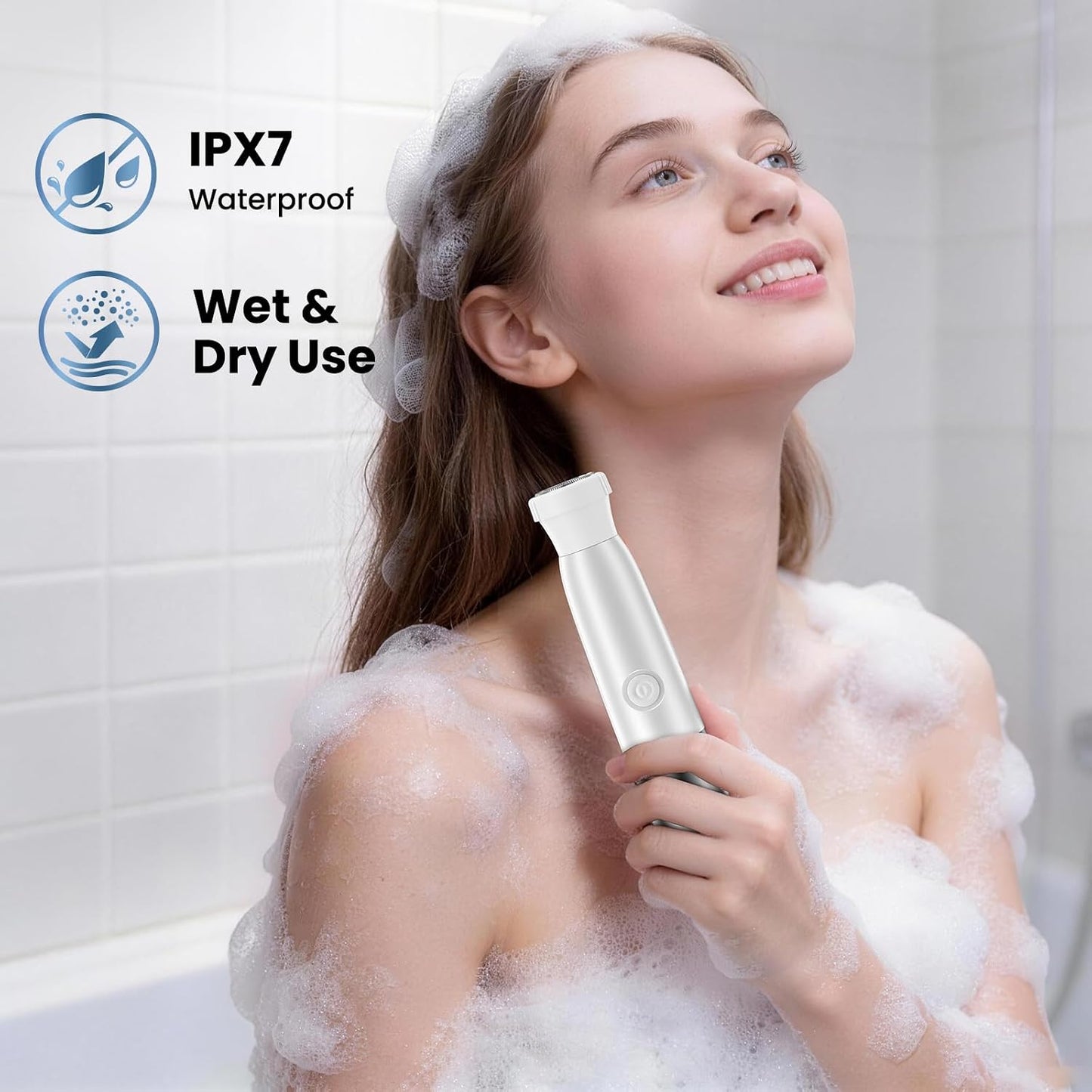5 in 1 Bikini Trimmer for Women - Cordless Waterproof Electric Shaver | Rechargeable Body Hair Remover for Face, Arms, Legs