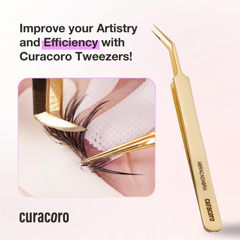 Curacoro Lash Tweezer - Professional & Precision Fiber Tip Grip Lash Tweezers for Eyelash Extensions, Multi Shapes & Purposes Tweezers for Volume, Isolation & Classic Lashes (Galaxy, Lashy and Classy)