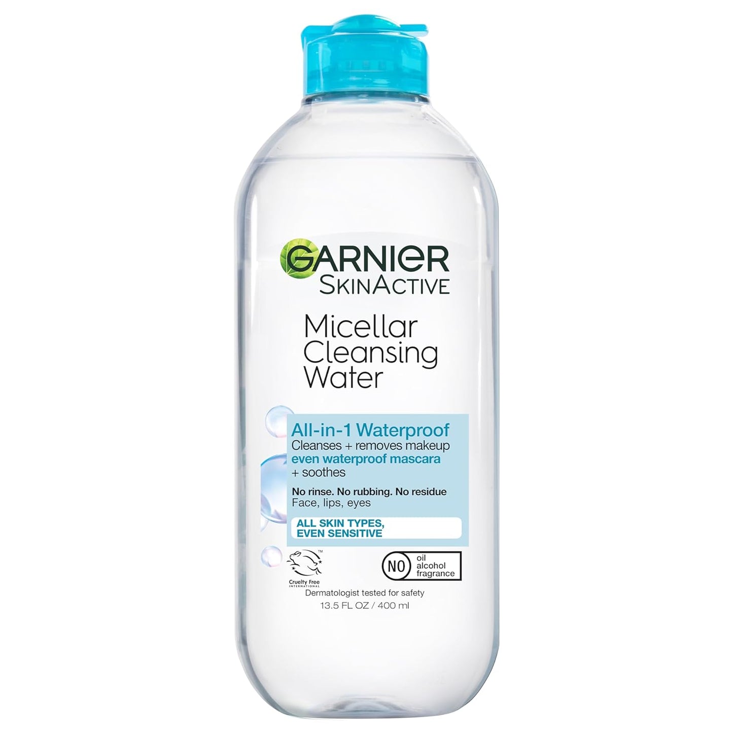 Garnier Micellar Water - Waterproof Makeup Remover & Hydrating Cleanser for Sensitive Skin | 13.5 Fl Oz (400mL), 2 Count
