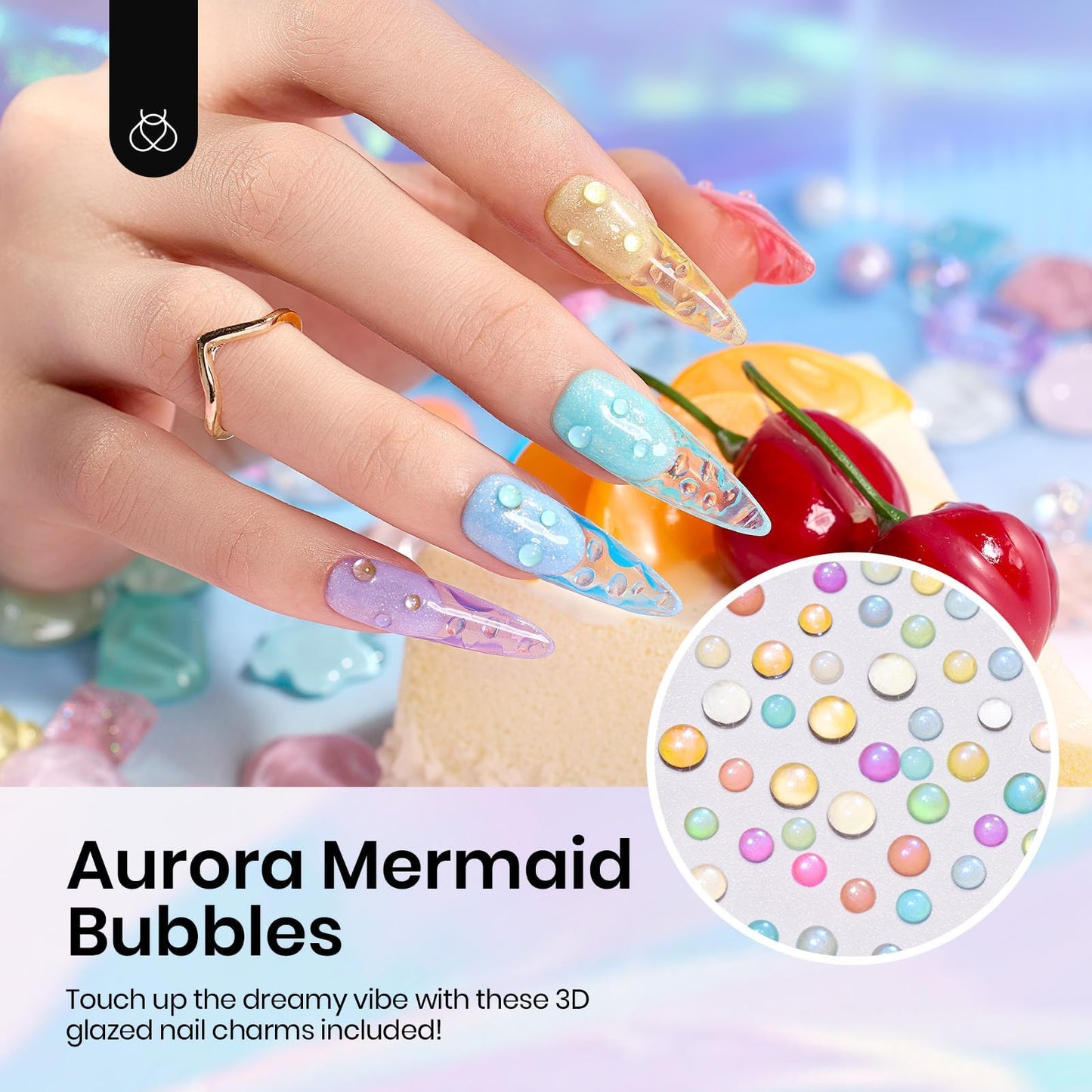 Beetles Pastel Gel Nail Polish Set, 6 Colors Jelly Pink Red Blue Green Purple Yellow Gel Polish kit Spring Summer Crystal Glass Translucent Effect Rainbow French Nail Art Soak Off UV Gift for Women