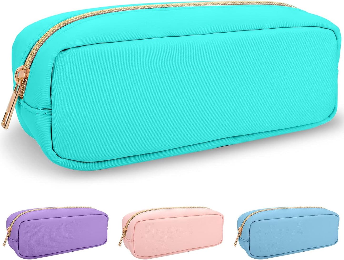 Floral Makeup Bag - Cute Pink Nylon Zipper Pouch for Travel | Waterproof Cosmetic Organizer for Women