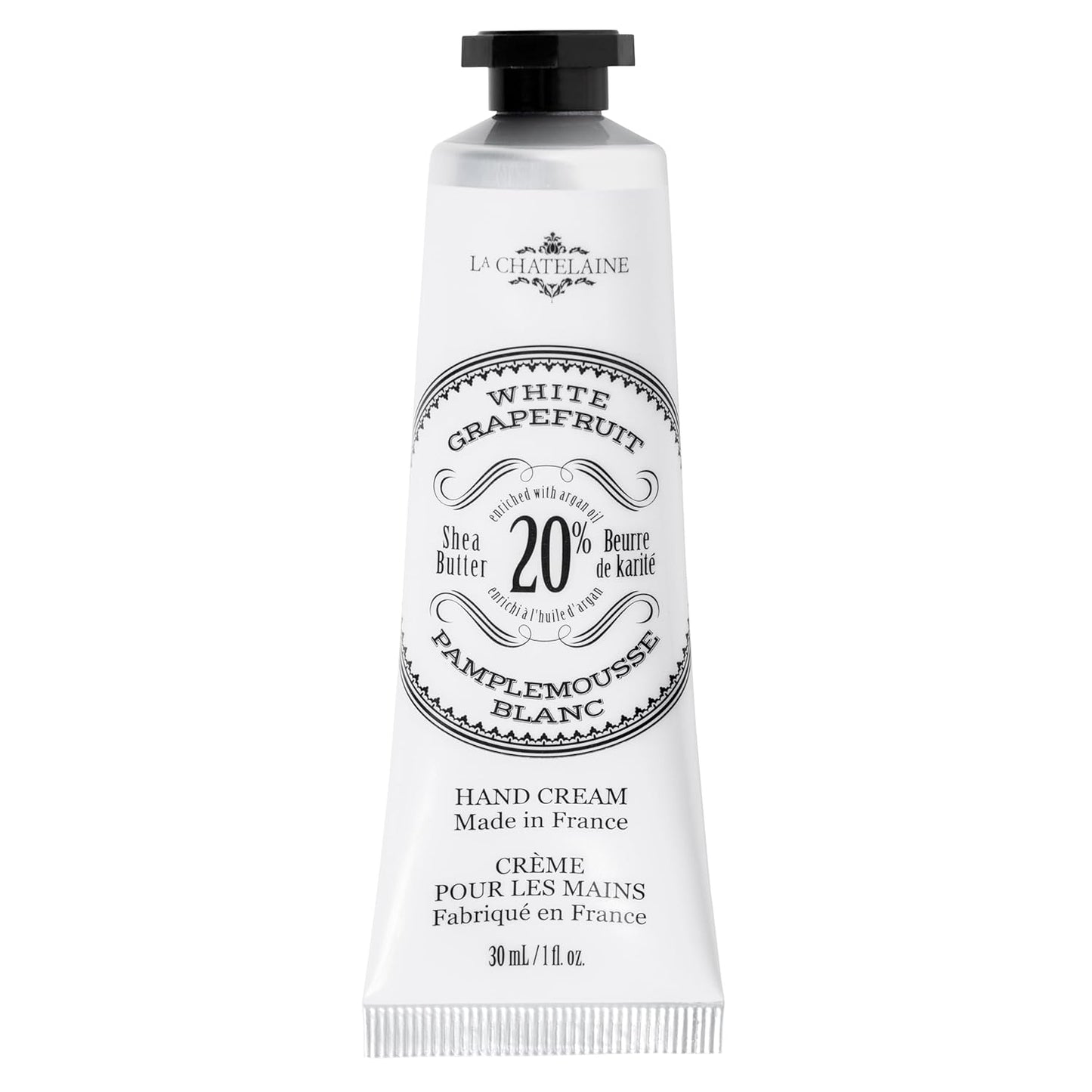 La Chatelaine Shea Butter Hand Cream - Organic Argan Oil, Moisturizing & Nourishing | Travel Size 1 oz/30ml - Amber Cashmere